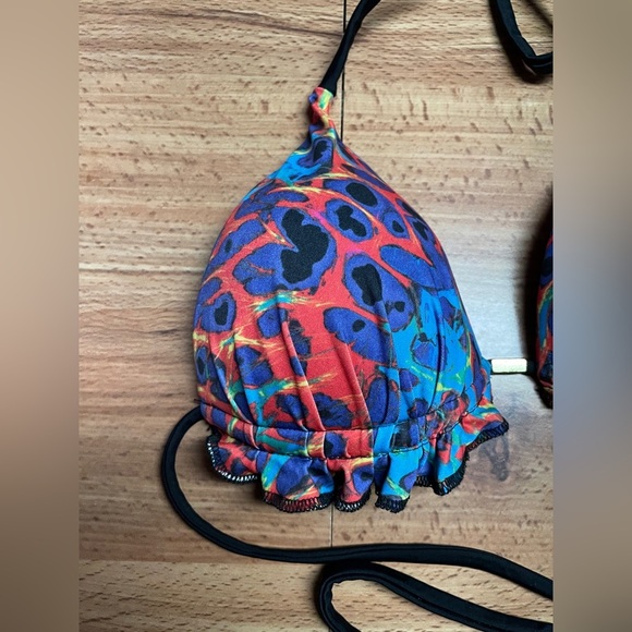 Colorful Animal Print Bikini Top - Picture 2 of 6